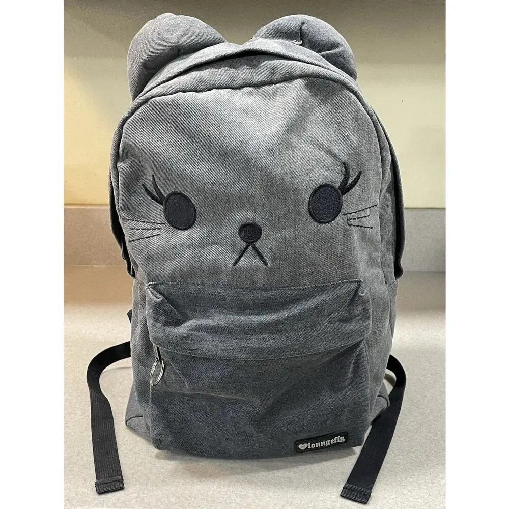 Loungefly Gray Kitty Ear Backpack